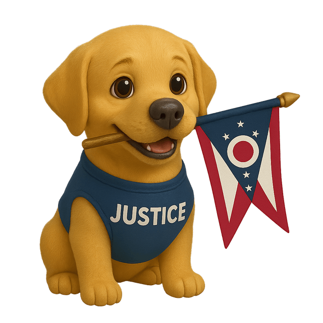 Justice the Lab - Ohio Disability Benefits Mascot